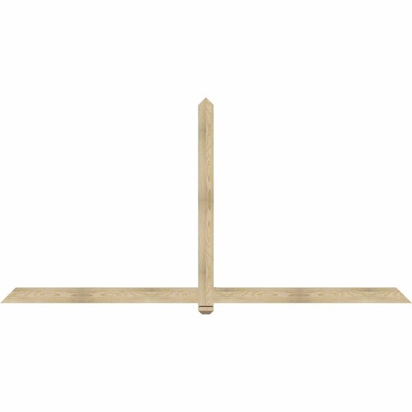 Ekena Millwork Eugene Rough Sawn Timber Gable Bracket, Douglas Fir, 108"W x 54"H x 2"D x 4"F, 12/12 Pitch GBW108X54X0204EUG00RDF - main